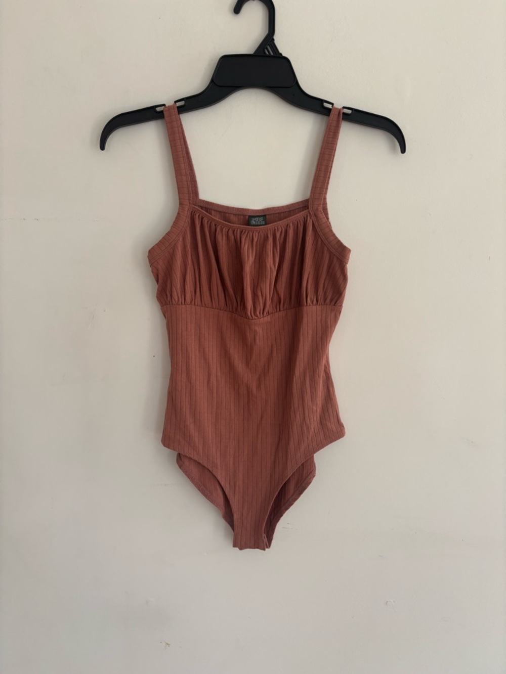 Wild Fable Ribbed Brown Bodysuit Size S